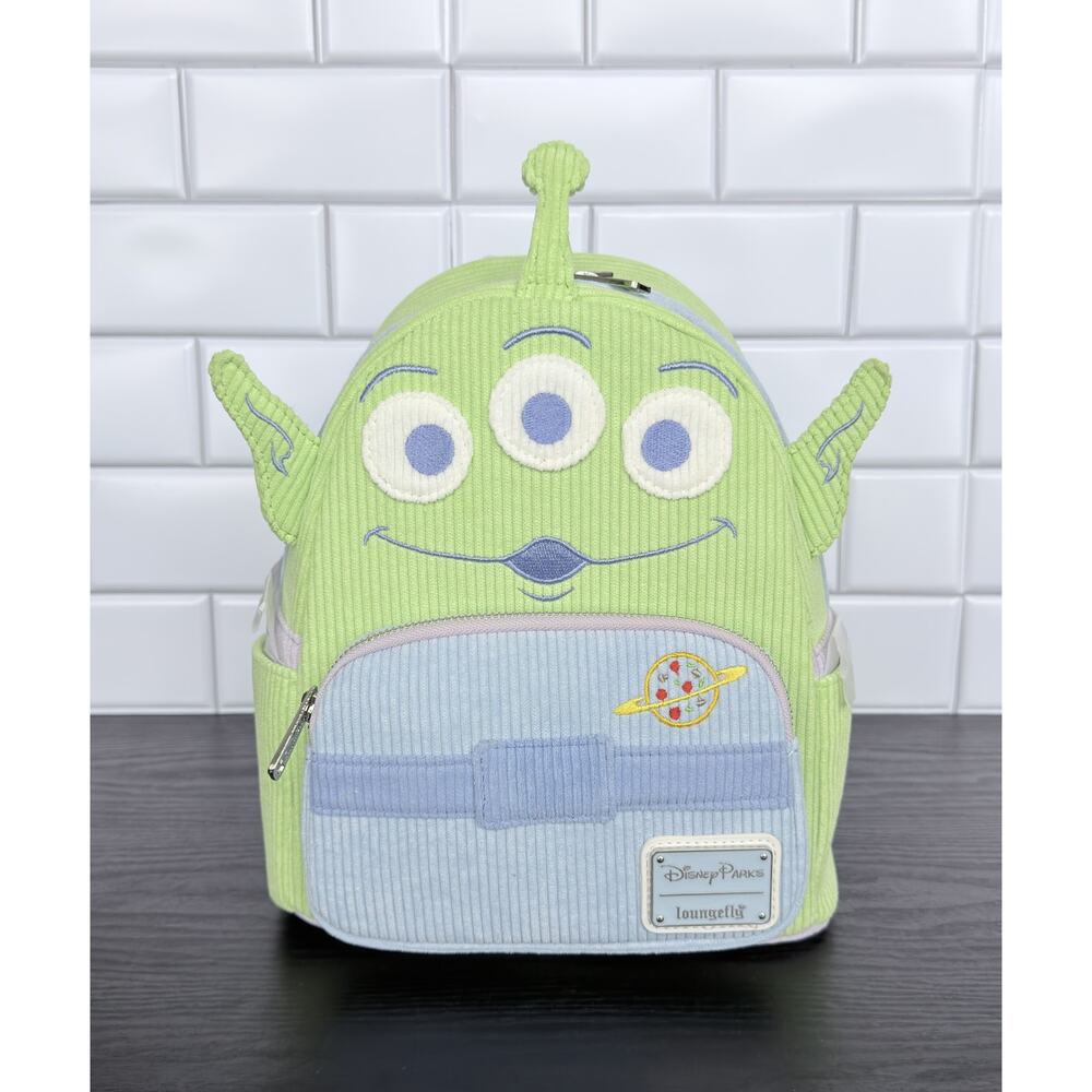 Loungefly x Disney Parks Toy Story Alien Pastel Corduroy Mini Backpack NWT